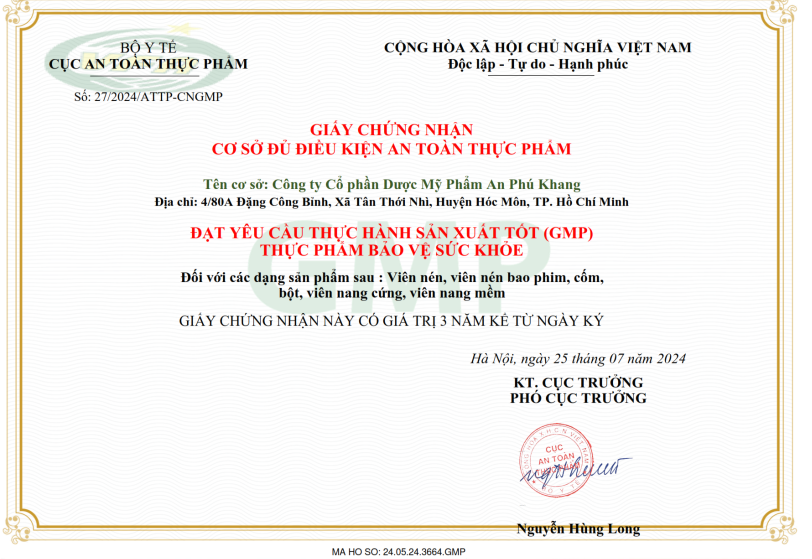  - Công Ty Cổ Phần Dược Mỹ Phẩm An Phú Khang
